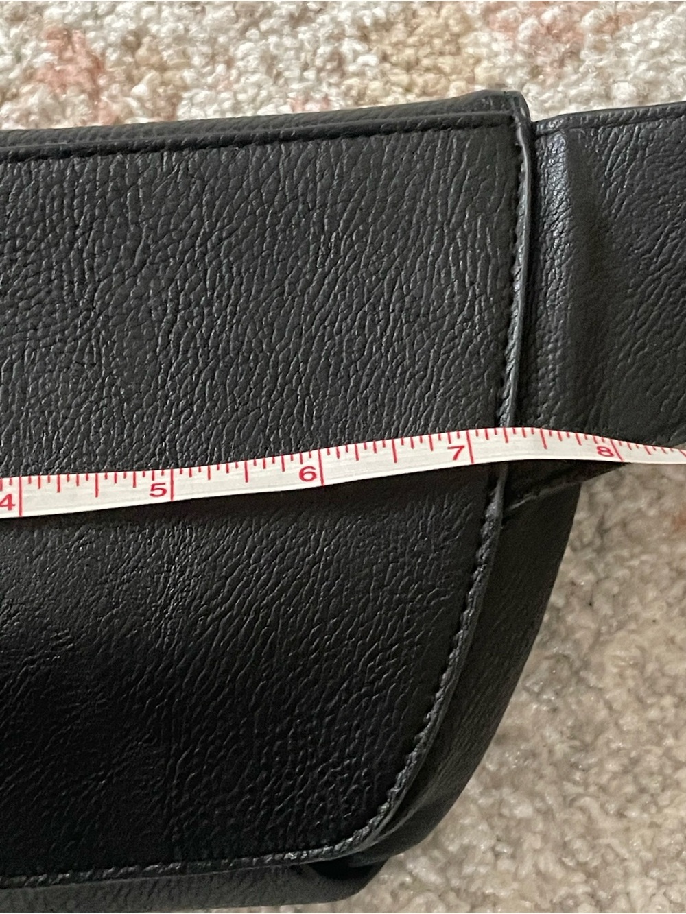 Faux Black Leather Belt Bag - Minimalist Everyday Carry - Picture 9 of 9